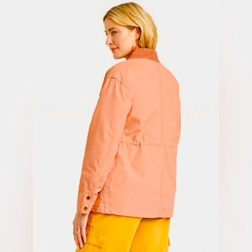 Universal Thread Women's Light Pink Utility Anorak 100% Cotton Barn Jacket Small - Picture 12 of 15